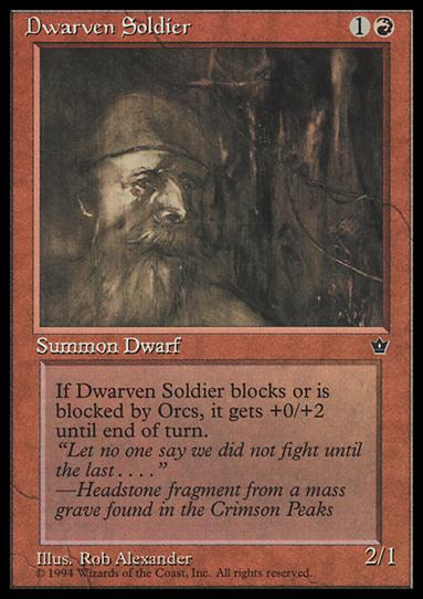 Magic the Gathering: Fallen Empires (Base Set) card 53-C Dwarven Soldier