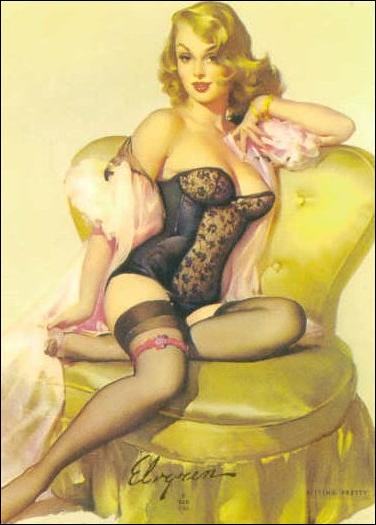 Elvgren's Calendar Pinups (Base Set) card 1 Sitting Pretty