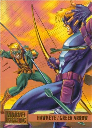 DC Versus Marvel / Marvel Versus DC (Base Set) card 63 Hawkeye/Green Arrow