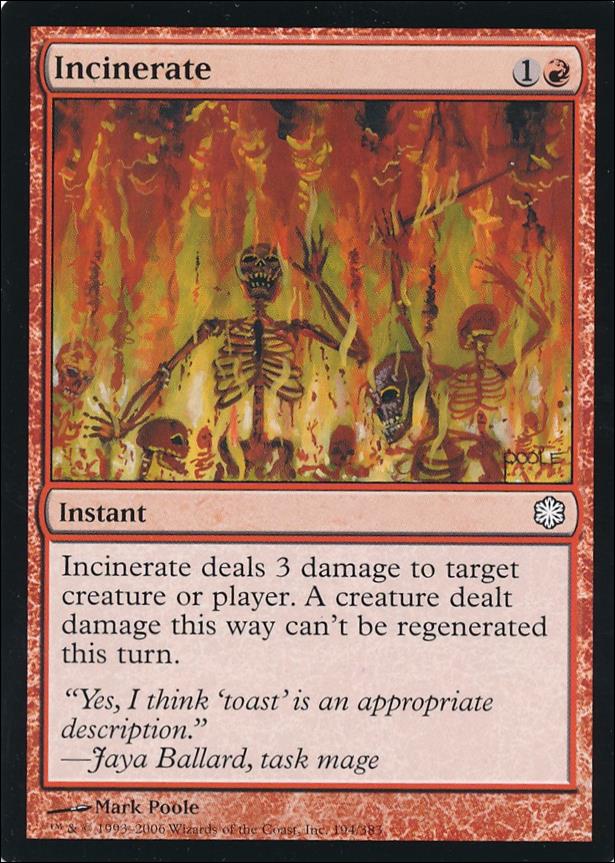 Magic the Gathering: Ice Age (Base Set) card 194-B Incinerate - Coldsnap Reprint