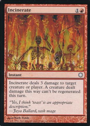 Magic the Gathering: Ice Age (Base Set) card 194-B Incinerate - Coldsnap Reprint