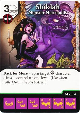 Marvel Dice Masters Deadpool card 75 Shiklah: Monster Metropolis