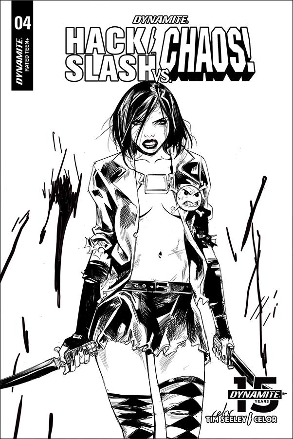 Hack/Slash vs Chaos issue 5-E Celor 1:20 Black & White Cover