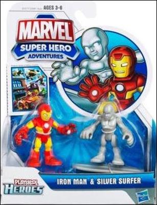 Marvel Super Hero Adventures figure 4 Iron Man and Silver Surfer