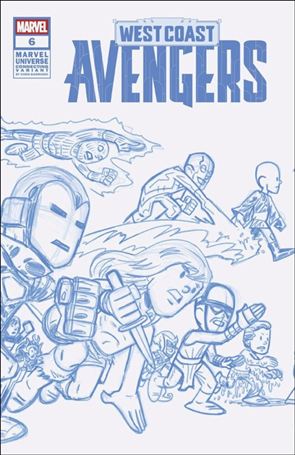 West Coast Avengers (2025) issue 6-E Chris Giarrusso MU Blue Line 1:50 Wraparound Cover