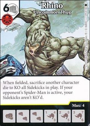 Marvel Dice Masters Amazing Spider-Man card 129 Rhino: Uncommon Thug