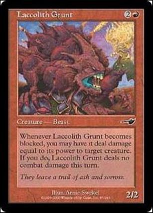 Magic the Gathering: Nemesis (Base Set) card 87 Laccolith Grunt