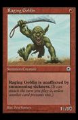 Magic the Gathering: Portal (Base Set) card 145 Raging Goblin