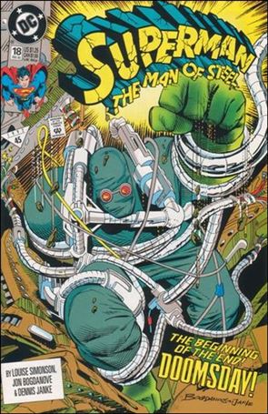Superman: The Man of Steel issue 18 Yellow & Blue Logo Cover