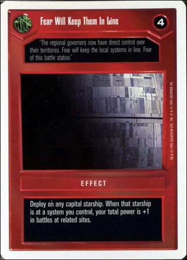 Star Wars: Premiere Unlimited (Base Set) card 54 Fear Will Keep Them In Line