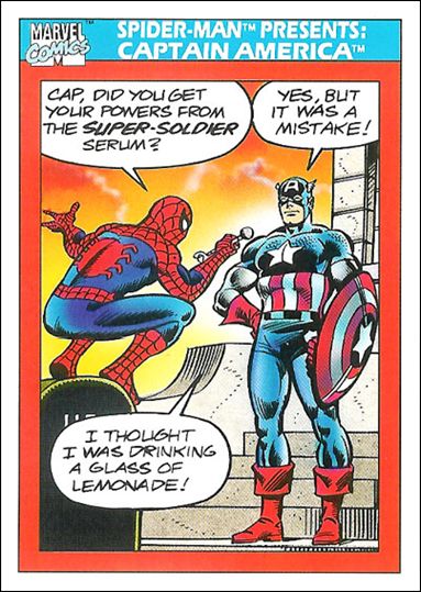 Marvel Universe: Series 1 (Base Set) card 157 Spider-Man Presents: Captain America
