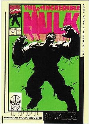 Hulk Film and Comic Cards (Famous Hulk Covers Subset) card FC35 The Incredible Hulk Cover #377 - 1991