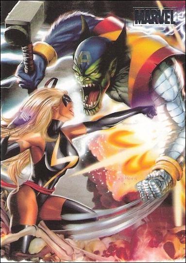 Marvel Heroes and Villains (Silver Foil Parallel Base Set) card 11 Ms. Marvel vs Skrull