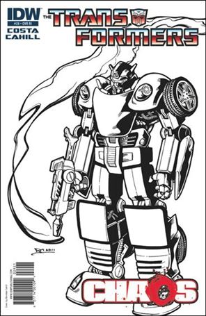 Transformers (2009) issue 29-C Brendan Cahill 1:10 Black and White Cover