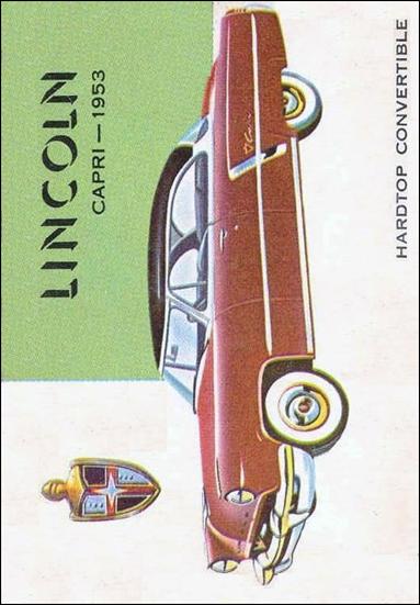 World on Wheels (Base Set) card 84 Lincoln Capri 1953