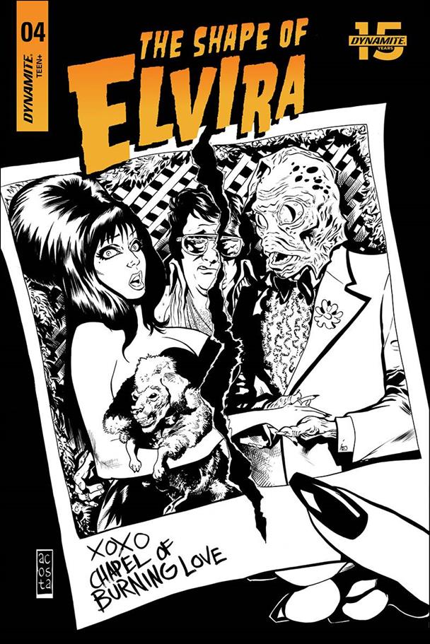 Shape of Elvira issue 4-G Dave Acosta 1:30 Black and White Cover