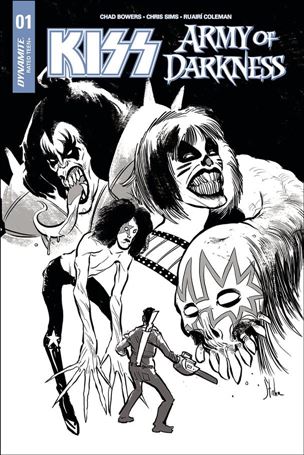 KISS / Army of Darkness issue 1-D Kyle Strahm 1:10 Black and White Cover
