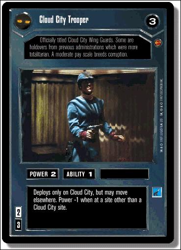 Star Wars: Cloud City Limited (Base Set) card 3 Cloud City Trooper
