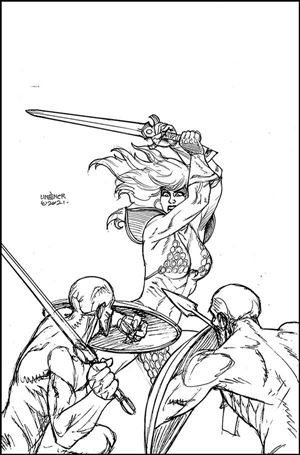 Invincible Red Sonja issue 2-R Joseph Michael Linsner 1:50 B&W Virgin Cover