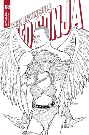 Invincible Red Sonja issue 8-P Amanda Conner 1:15 Black & White Cover