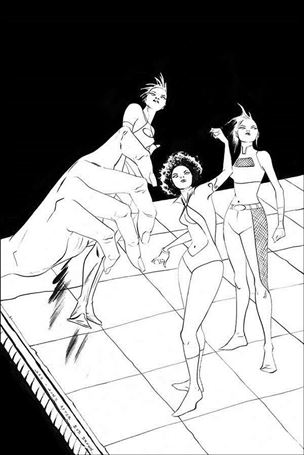 Sacred Six issue 3-P Jae Lee 1:40 Black & White Virgin Cover