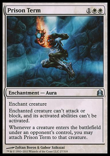 Magic the Gathering: Commander (Base Set) card 27 Prison Term