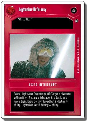 Star Wars: Hoth Revised (Base Set) card 47 Lightsaber Deficiency