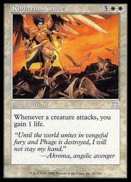 Magic the Gathering: Onslaught (Base Set) card 51 Righteous Cause
