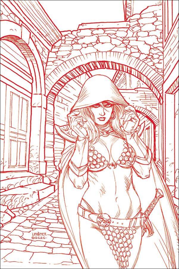 Red Sonja (2019) issue 21-P Joseph Michael Linsner 1:30 Red Line Virgin Cover