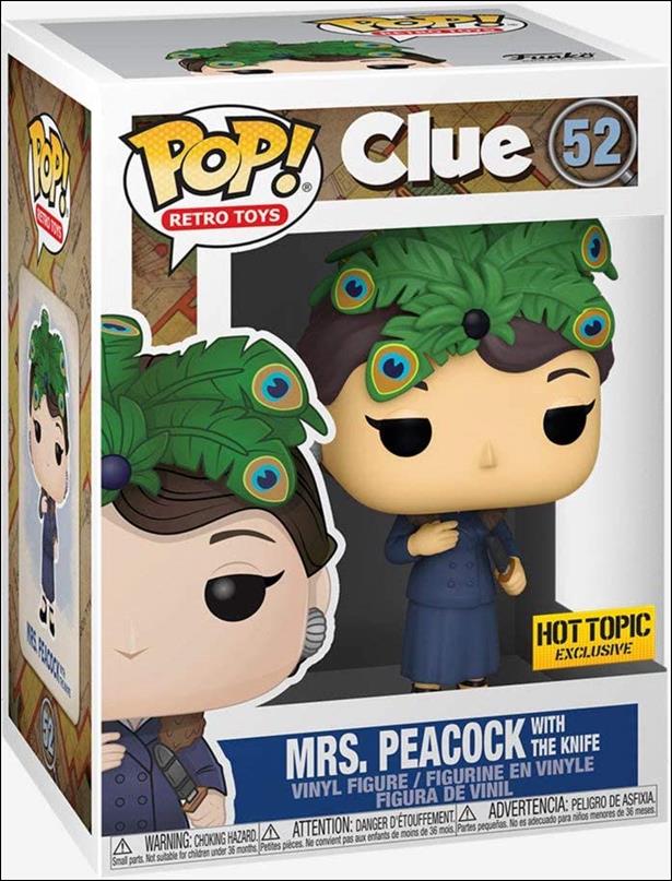 POP! Retro Toys figure 52 Mrs. Peacock with the Knife Hot Topic