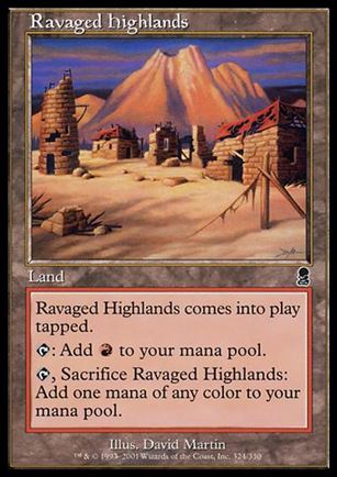 Magic the Gathering: Odyssey (Base Set) card 324 Ravaged Highlands