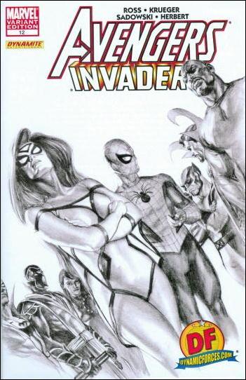 Avengers/Invaders issue 12-D Dynamic Forces Alex Ross Sketch Cover 1/699