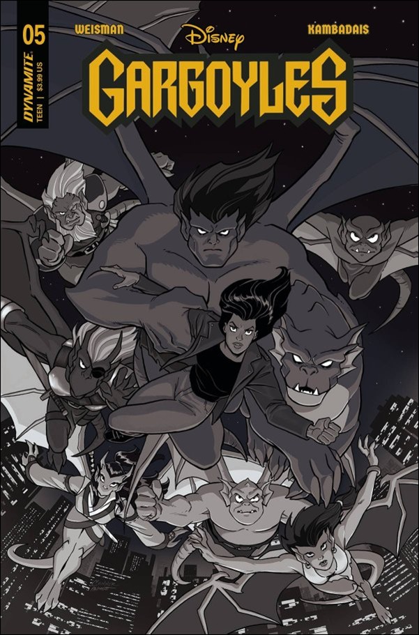 Gargoyles (2022) issue 5-ZD Amanda Conner FOC B&W 1:10 Cover