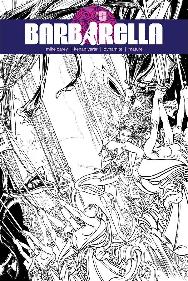 Barbarella (2017) issue 5-H Michael Kaluta B&W Cover