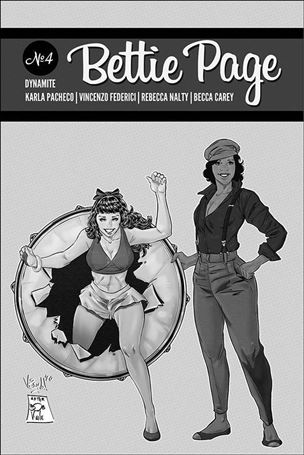 Bettie Page (2020) issue 4-J Vincenzo Federici 1:20 Black & White Cover