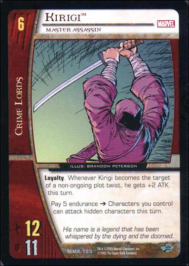Marvel Knights: VS System (Base Set) card MMK-103 Kirigi