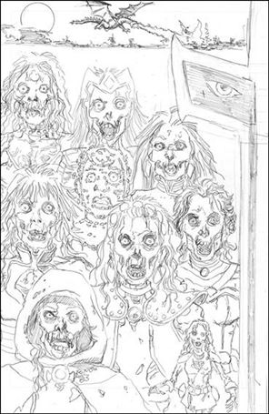 George Perez's Sirens issue 4-D Left Side 1:50 Sketch Cover