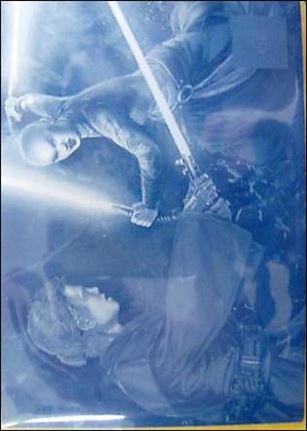Star Wars Galaxy: Series 4 (Base Card Printing Plate Subset) card 72 A More-Than-Worthy Foe - 1/1 Cyan