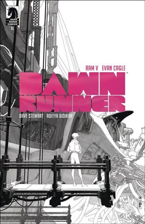 Dawnrunner issue 1-F Evan Cagle 1:25 Black and White Foil Cover