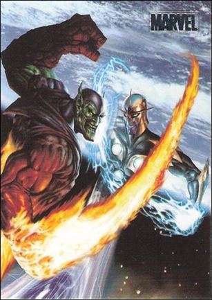 Marvel Heroes and Villains (Silver Foil Parallel Base Set) card 20 Nova vs Super-Skrull