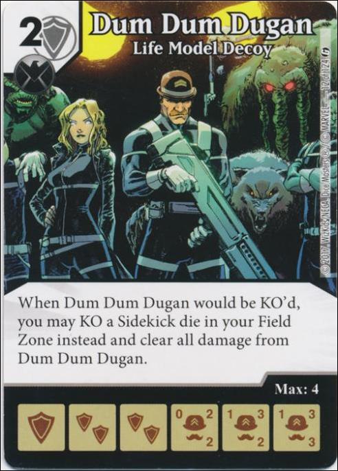 Marvel Dice Masters Guardians of the Galaxy  card 12 Dum Dum Dugan: Life Model Decoy