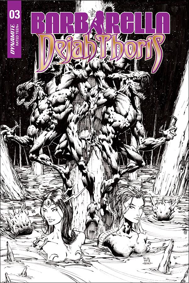Barbarella / Dejah Thoris issue 3-I Zach Hsieh 1:40 Black & White Cover