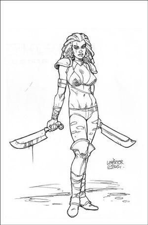 Sonjaversal issue 7-N Joseph Michael Linsner 1:40 B&W Virgin Cover