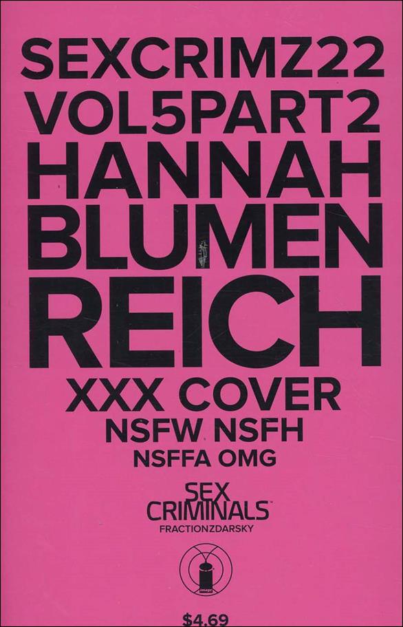 Sex Criminals issue 22-B Polybagged Hannah Blumenreich XXX Cover