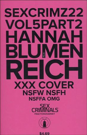 Sex Criminals issue 22-B Polybagged Hannah Blumenreich XXX Cover