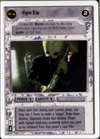Star Wars: Premiere Unlimited (Base Set) card 165 Figrin D'an