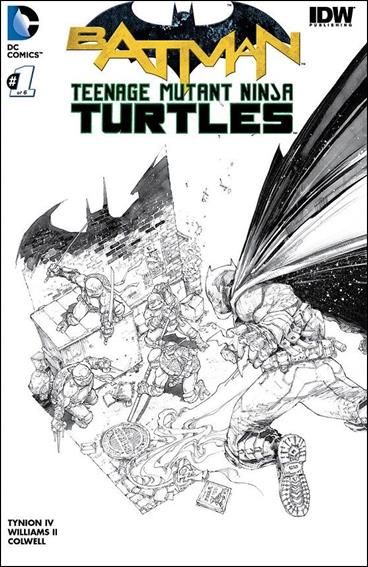 Batman/Teenage Mutant Ninja Turtles issue 1-MF Kenneth Rocafort Captains Comics B&W Cover 1/1500