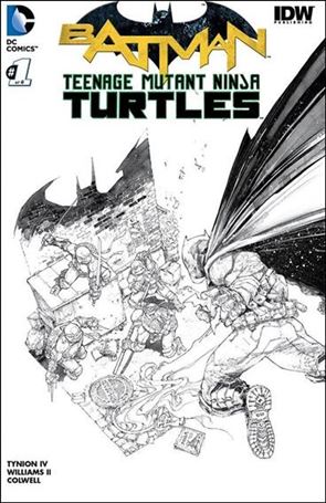 Batman/Teenage Mutant Ninja Turtles issue 1-MF Kenneth Rocafort Captains Comics B&W Cover 1/1500