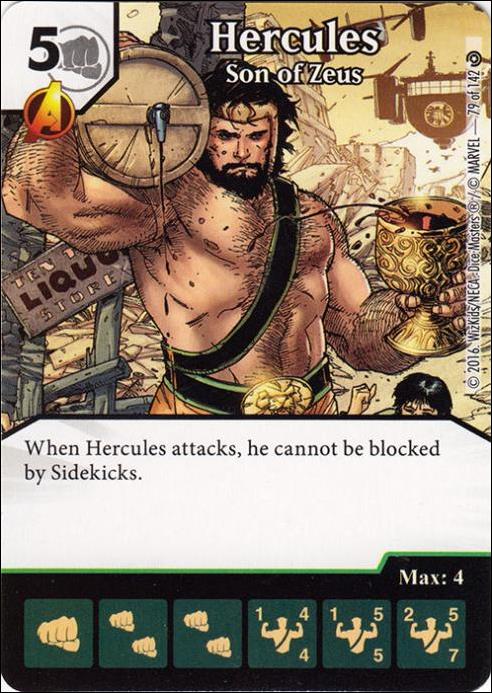 Marvel Dice Masters Civil War card 79 Hercules: Son of Zeus