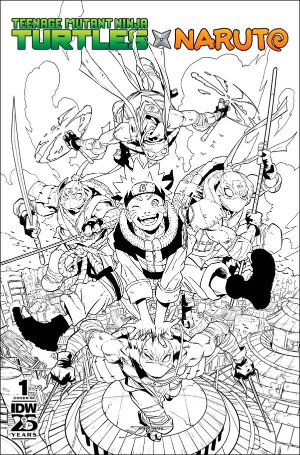 Teenage Mutant Ninja Turtles x Naruto issue 1-J Jorge Jiménez B&W 1:100 Cover